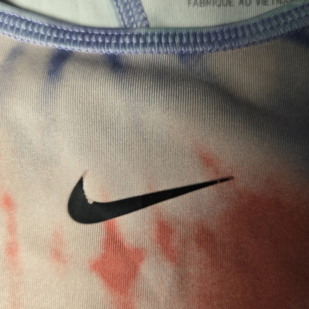 Nike Pro Sports Bra Large Printed Racer Back Tie Dye Sports Bra Bright Multicol - Picture 2 of 7